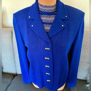 St John Collection Knit Jacket and Original Shell Sweater Suit Blazer Size 8